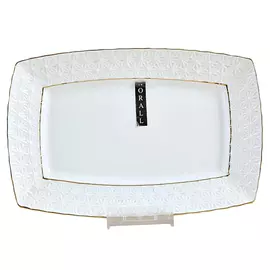 блюдо Снежная королева 23х16см прямоугольное керамика