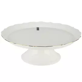 блюдо Снежная королева 31см круглое на ножке керамика