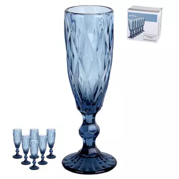 бокал Тебриз синий 150мл шампанское стекло