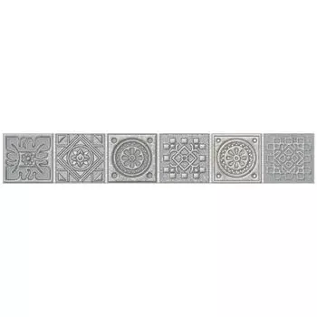 бордюр настенный AZORI GRAZIA Grey Nefertiti мозаика 40,5х6,2 серый