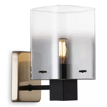 бра AMBRELLA High Light E14 40Вт черный/темная латунь/дымчатый