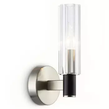 бра AMBRELLA High Light E14 40Вт сатин никель/черный/прозрачный
