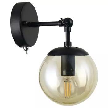 бра ART LAMP Bolla 1х60Вт E14 металл крашеный черный