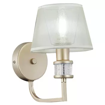 бра DE FRAN Эрато E14 40Вт золото хрусталь текстиль