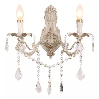 бра LAMPLANDIA Shadow 2х40Вт Е14 металл белый