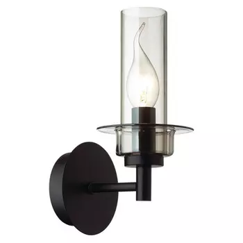 бра LUMION Classi E14 1х40Вт металл стекло черный дымчатый