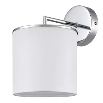 бра LUMION Classi E14 1х40Вт металл текстиль хром белый