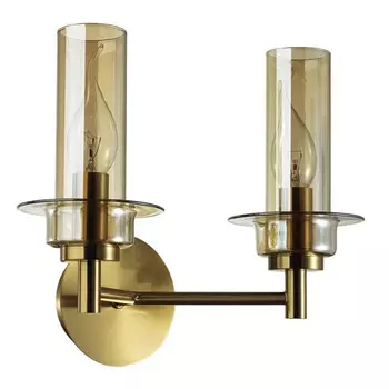 бра LUMION Classi E14 2х40Вт металл бронза коньячный стекло