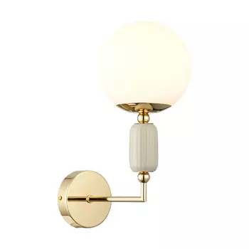 бра LUMION Classi E14 40Вт стекло керамика металл золото серый белый