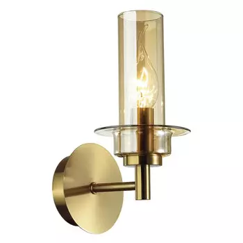 бра LUMION Classi E14 40Вт стекло металл бронза коньячный