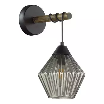 бра LUMION County Е27 1х60Вт металл дерево черный