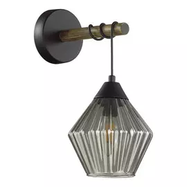 бра LUMION County Е27 1х60Вт металл дерево черный