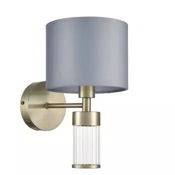 бра LUMION Moderni E14 1х40Вт латунь серый текстиль стекло