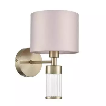 бра LUMION Moderni E14 1х40Вт металл бежевый текстиль стекло