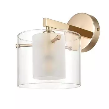 бра LUMION Moderni E14 1х40Вт металл золото прозрачный стекло