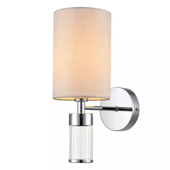бра LUMION Moderni E14 40Вт стекло металл хром бежевый