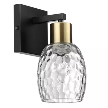 бра LUMION Moderni E27 1х40Вт металл стекло черный золотой