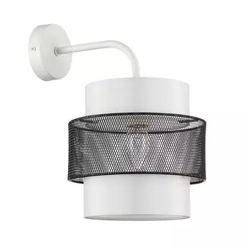 бра LUMION Moderni Е27 1х60Вт металл текстиль белый черный