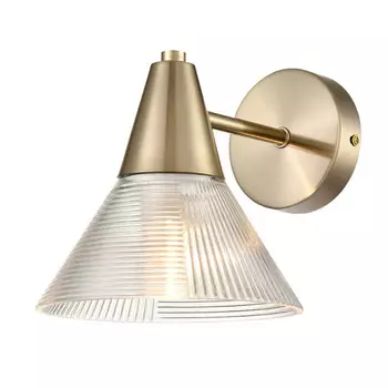 бра LUMION Moderni E27 60Вт стекло металл латунь прозрачный