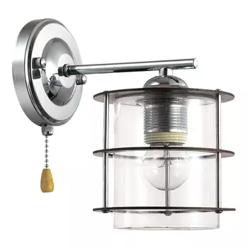 бра LUMION Rotondum E27 60Вт стекло металл хром