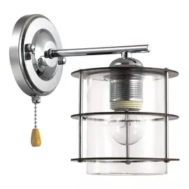 бра LUMION Rotondum E27 60Вт стекло металл хром