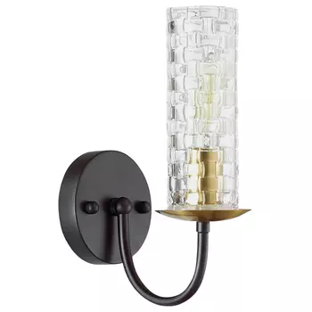 бра LUMION Sheila E27 1х40Вт стекло металл черный