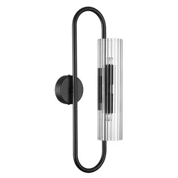 бра LUMION Suspentioni G9 2х20Вт стекло металл черный прозрачный