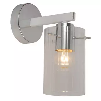 бра SCHAFFNER Metri Е27 1x40Вт стекло металл хром белый