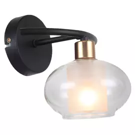 бра RIVOLI Anno Е14 1х40Вт металл стекло черный золото