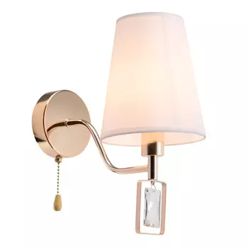 бра RIVOLI Cristal 1х40Вт Е14 ткань хрусталь белый золото