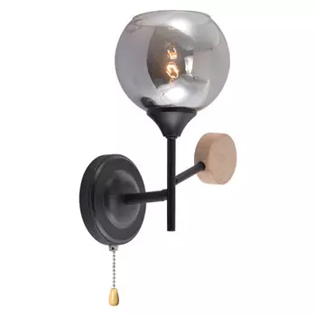 бра RIVOLI Elouisa 1х60Вт Е27 черный дымчатый