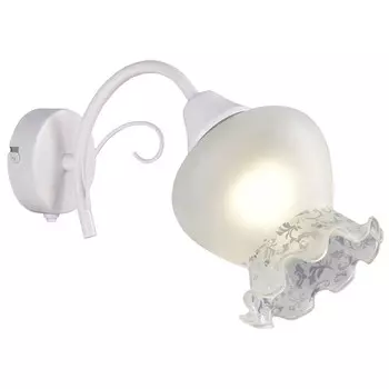 бра РОССВЕТ Менуэт 1х60Вт Е27 металл белый