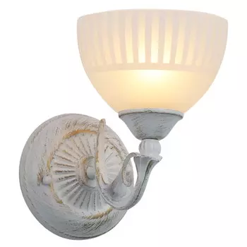 бра SCHAFFNER Culto 1xE27 60Вт стекло металл белый