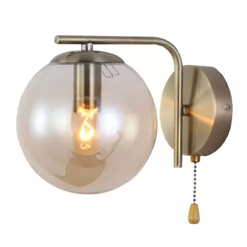 бра SCHAFFNER Fana 1х40Вт E14 стекло металл бронза