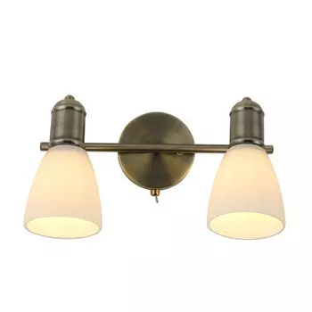 бра SCHAFFNER Frase E14 40Вт стекло металл бронза