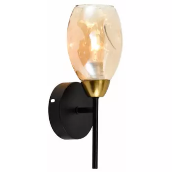 бра SCHAFFNER Indio 1xE14 40Вт стекло металл чёрный бронза