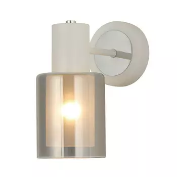 бра SCHAFFNER Manso E14 15Вт стекло металл белый