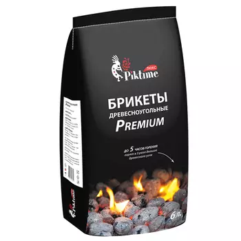 брикеты древесно-угольные Piktime 6л 1,8кг