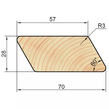 брусок декоративный скошенный 28х70х2200мм