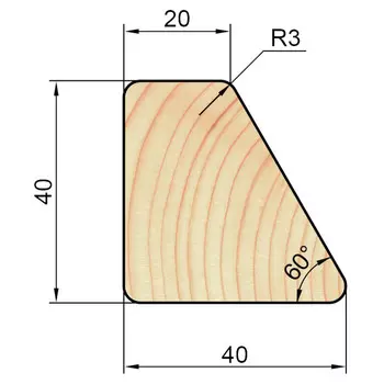 брусок декоративный скошенный 40х40х2200мм