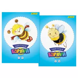 бумага цветная SILWERHOF А4 16л 8цв двусторонняя