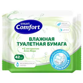 бумага туал. SMART Сomfort Алоэ влажная 42шт.