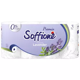 бумага туалетная SOFFIONE Premio Toscana Lavender 8шт/уп. 3-слойные 150 листов аромат лаванды