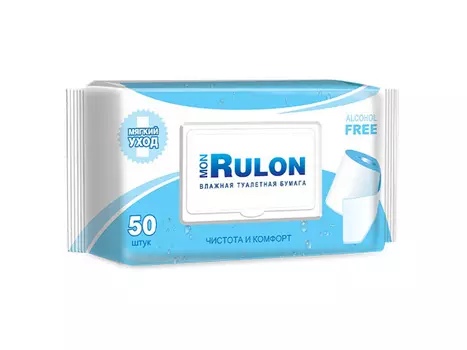 бумага туалетная MONRULON влажная с клапаном 50шт