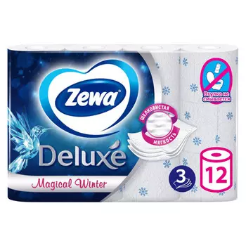 бумага туалетная ZEWA Deluxe=12 шт./уп. 3-сл, 145 листов