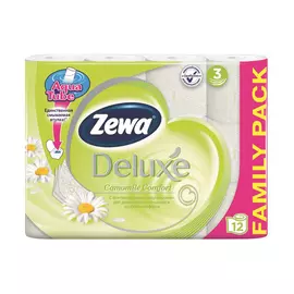 бумага туалетная ZEWA Deluxe Ромашка, 12 шт./уп. 3-сл, 145 листов