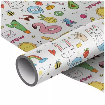 бумага упаковочная 70х100см WOW в асс-те