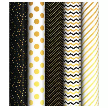 бумага упаковочная 70х100см Золотой паттерн в асс-те