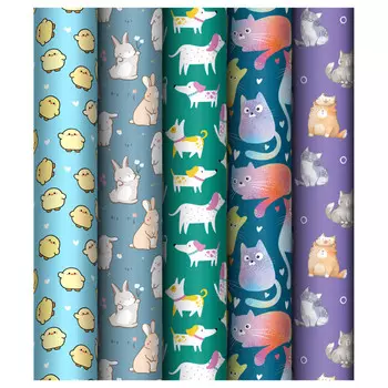 бумага упаковочная MESHU Любимые питомцы 70х100см в асс-те