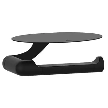 бумагодержатель открытый IDDIS NOА с овальной полкой черный матовый металл